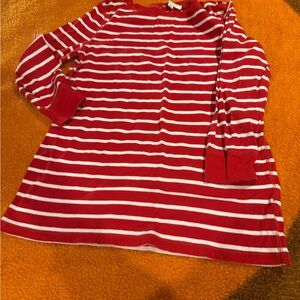 Jones New York Red and White Striped Long Sleeve Tee